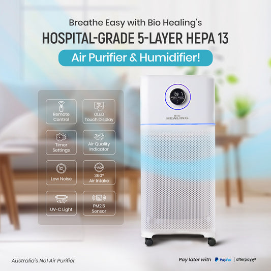 Bio Healing Hospital-Grade 5 Layers Filtration HEPA 13 Air Purifier & Humidifier