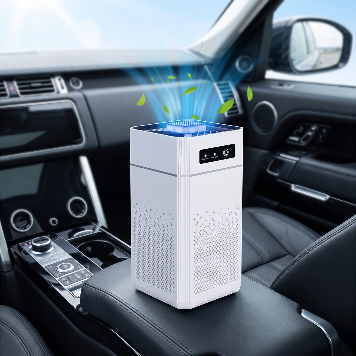 Compact Car Air Purifier with True HEPA Filter & Essential Oil Diffuser | 360° Air Intake & Low Noise