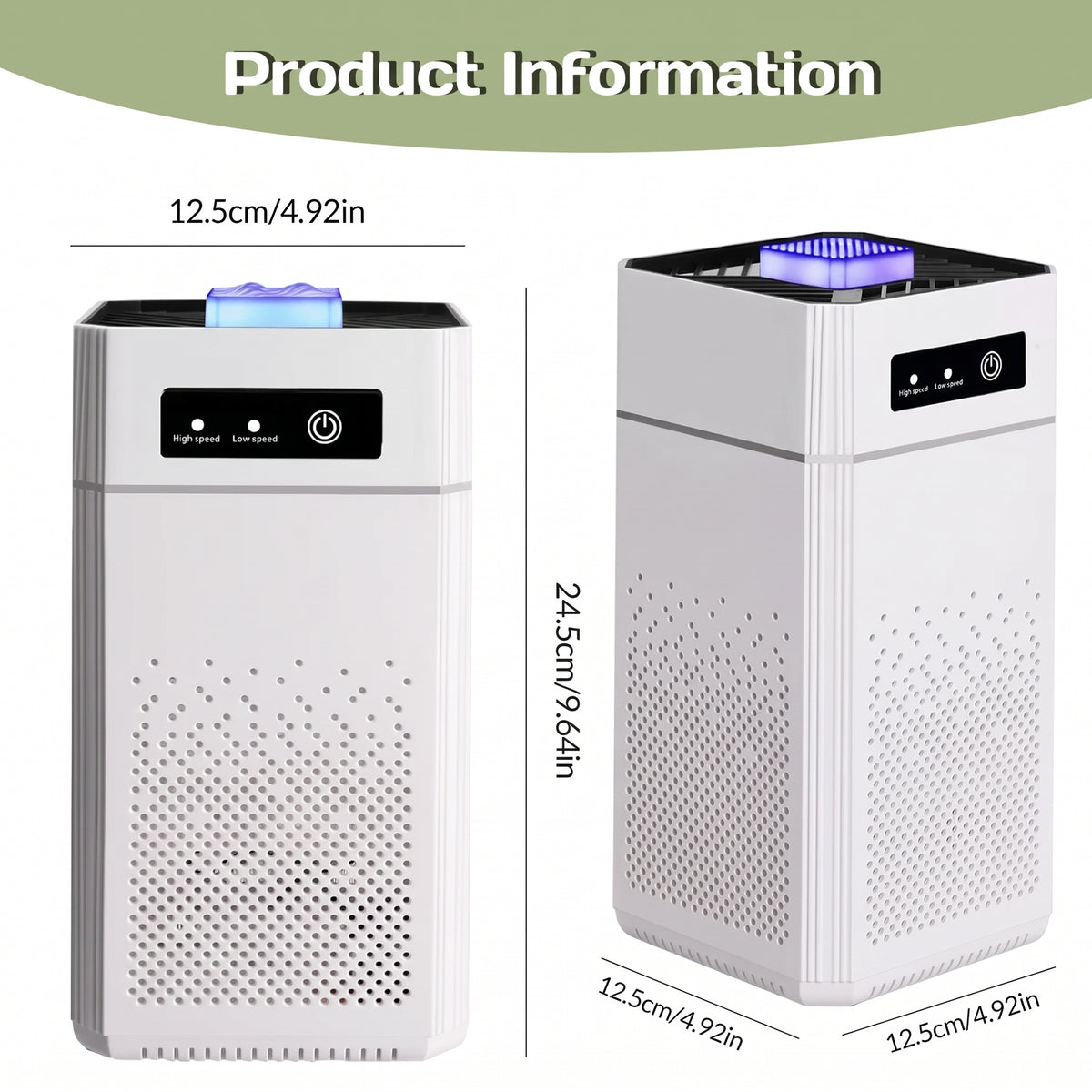 Compact Car Air Purifier with True HEPA Filter & Essential Oil Diffuser | 360° Air Intake & Low Noise